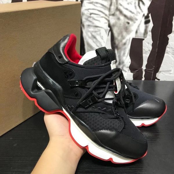 

fashion spikesock men sneakers neoprene red bottom shoes outdoor sports party wedding t-quality brands men's designer trainers eu35-46, Red;white