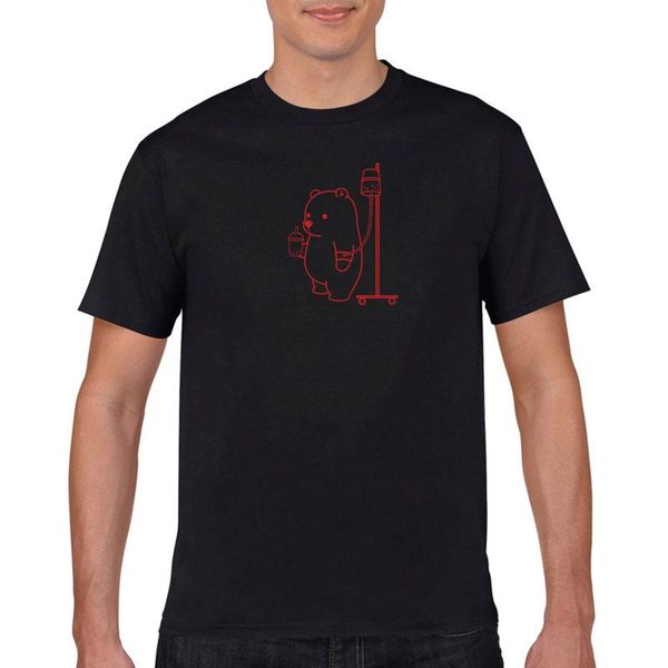 

men's t-shirts 2021 bubble tea t-shirt fun boba bear love overprint summer o-neck casual, White;black
