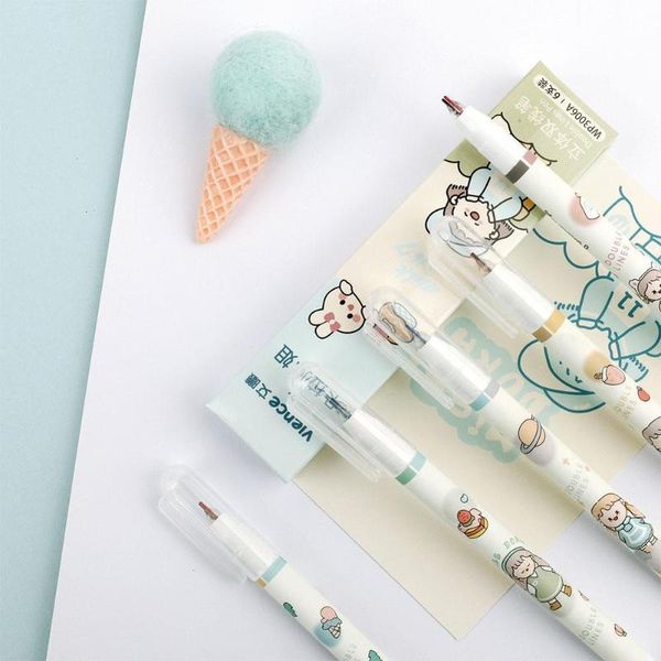 

gel pens 6pcs/set double line pen set 2 lines tip marker school scrapbooking stationery office student graffiti art drawing s9m7