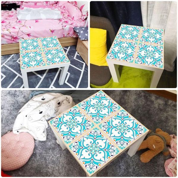 

wall stickers european style tile sticker pvc waterproof square table deskprotective film desk decals surface counterprot