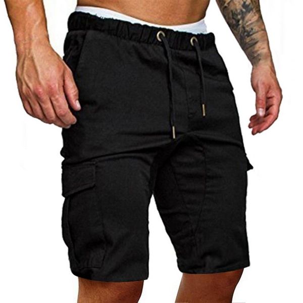 

men's shorts drawstring elastic short pants for men summer cotton solid color outdoor quick dry breathable casual, White;black