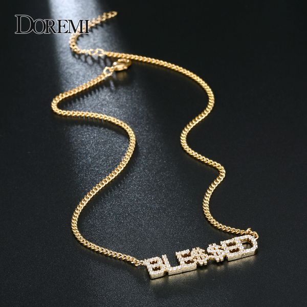 

doremi 9mm crystal pendant letters necklace for women custom jewelry custom name necklaces numbers personalized zirconia pendant, Silver