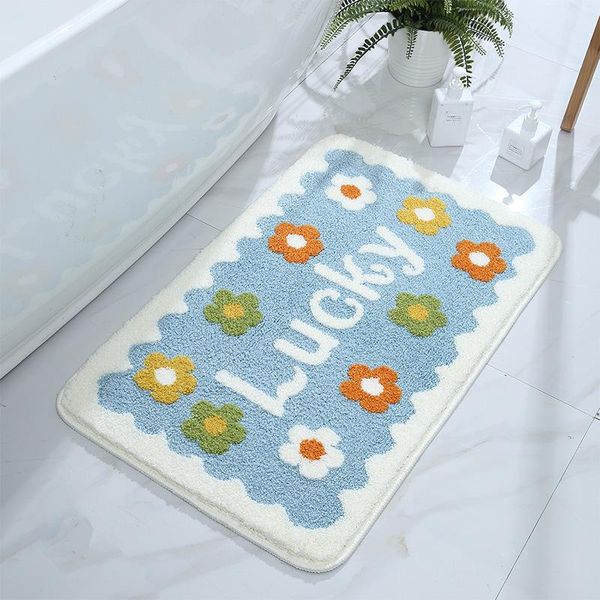 

bath mats daisy bathroom entrance absorbent non-slip floor bedroom bedside