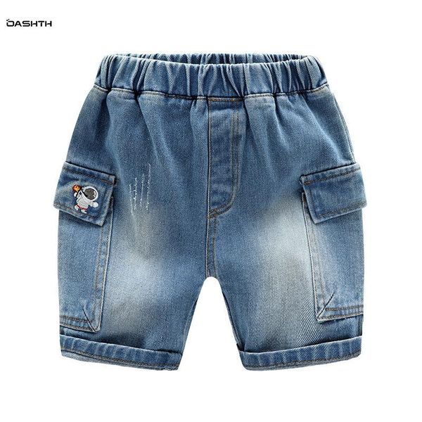 

jeans oashth children's clothing summer boys astronaut denim shorts pants, Blue