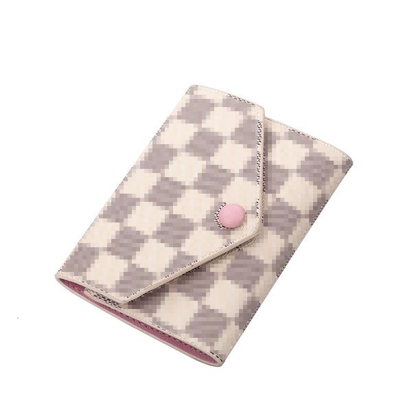 

wallet women's short printed 2021 zero thin buckle mini lattice, Red;black
