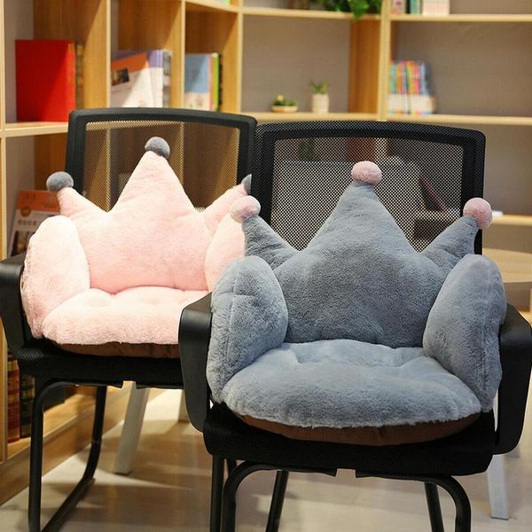 

soft crown seat chair back cushion waist lumbar pillow support plush backrest for sofa office home kids room decoration cushion/decorative