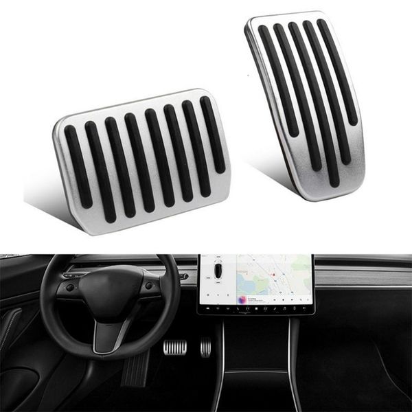 

aluminum alloy foot pedal for tesla model 3 2021 accelerator gas fuel brake pedal rest pedal pads mats cover model3 accessories car styling