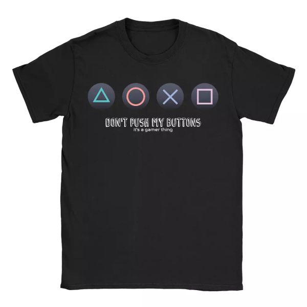 

don't push my buttons mens t-shirt funny gaming gamer playstation cod gift, White;black