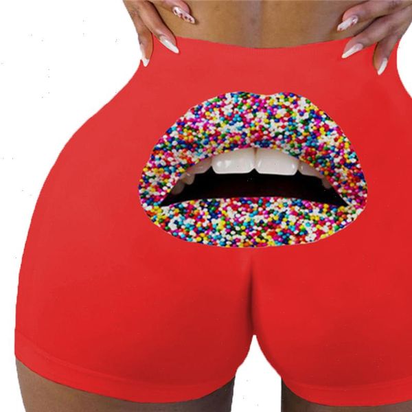 

womens short summer shorts fashion slim high waist printed pant elastic breathable micro for female fitness, White;black