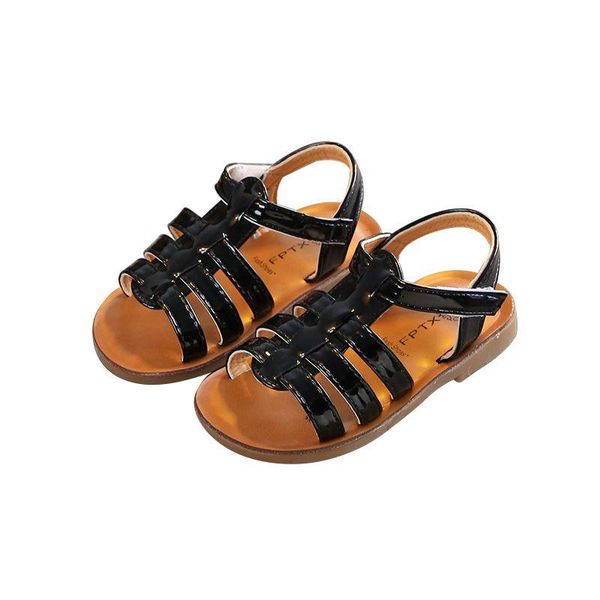 

kids sandals shoes summer girls flat baby sneakers children girl, Black;red