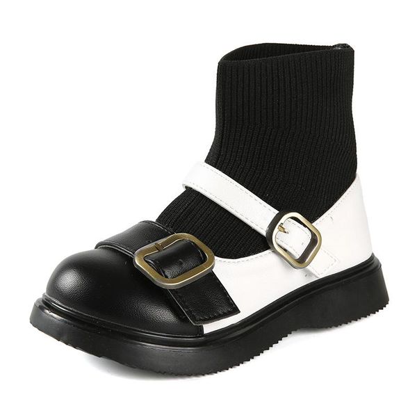 

boots girls socks fall/winter 2021 girl knitted short comfortable breathable children' princess 2.5, Black;grey