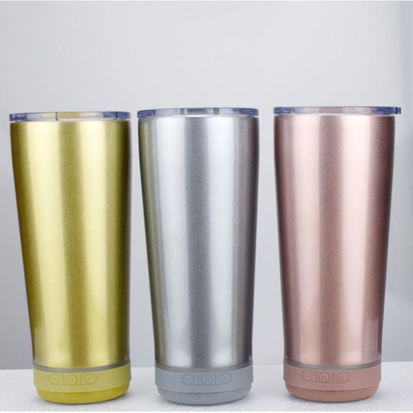 

water bottles 18oz speaker tumbler music cup smart bottle stainless steel wireless proof for father's day gift drop