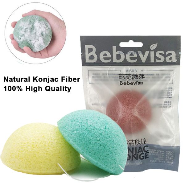 Doğal Konjac Sponges Yüz Puf Yüz Temizleme Yıkama Sünger Hiçbir Kimyasal Toplama Konjacs Temizlik Yüz Bakımı Bakım Makyaj Araçları