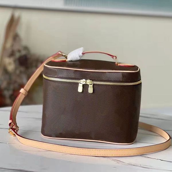 

shoulder bag tote hanbag plain genuine leather chains versatile zipper hard bucket canvas single flap pocket