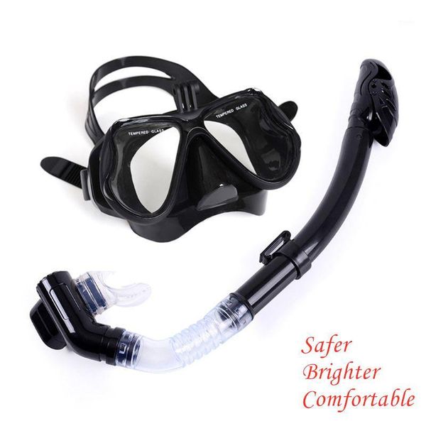 

diving mask scuba snorkel swimming goggles dry tube set men women anti-fog camera mount1