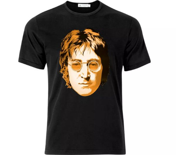 

john lennon iconic t shirt black, White;black