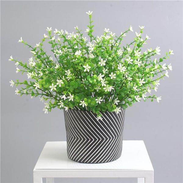 

artificial leaves branch retro green silk eucalyptus leaf for home decor wedding plants faux fabric foliage room decoration decorative flowe