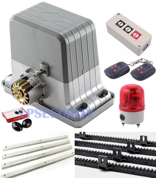 

heavy duty 1800kgs automatic slide gate opener electric operator door security kit( 4m racks+1 pair pocells + 1 alarm lamp) fingerprint acce