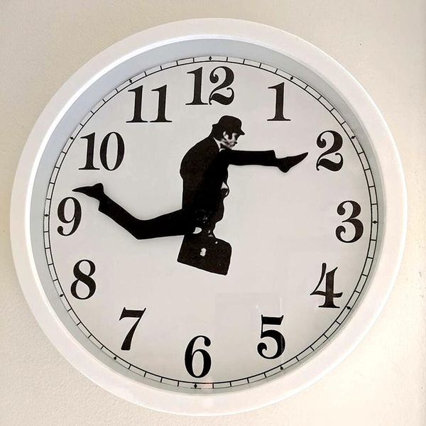 

wall clocks monty python inspired silly walk clock creative silent mute art for home living room decor i88