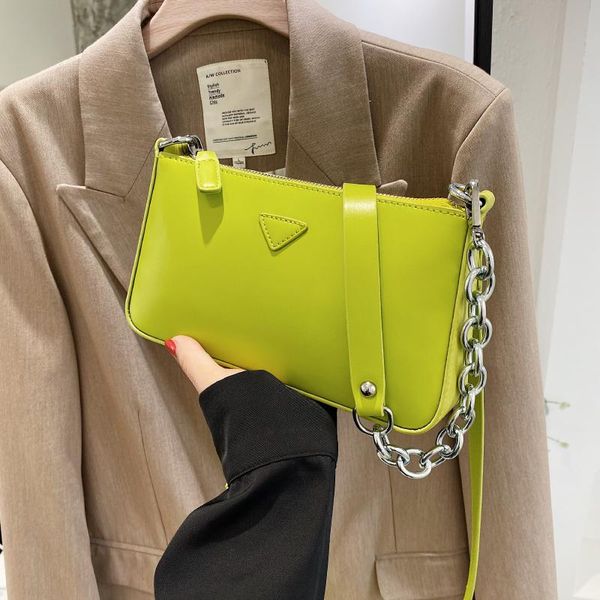 

evening bags fashion women's shoulder baguette bag chain strap solid color casual crossbody for women 2021 ladies purses and handbags