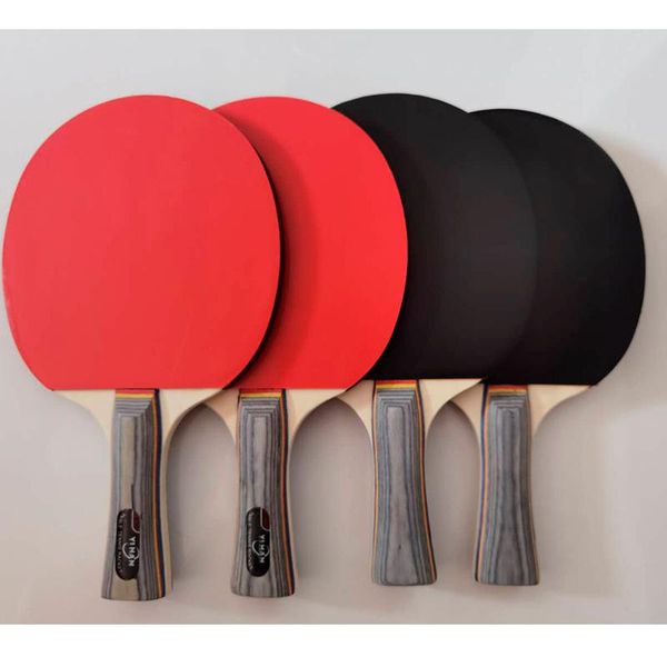 

table tennis raquets professional double-sided rubber racket set with 4 paddles + 6 balls,carbon pong bat,