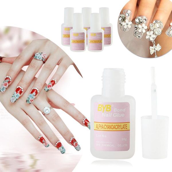 

pc nail glue sticky piece strong adhesive decorate jewelry rhinestone fake band brush no hurting nails care products1, Red;pink