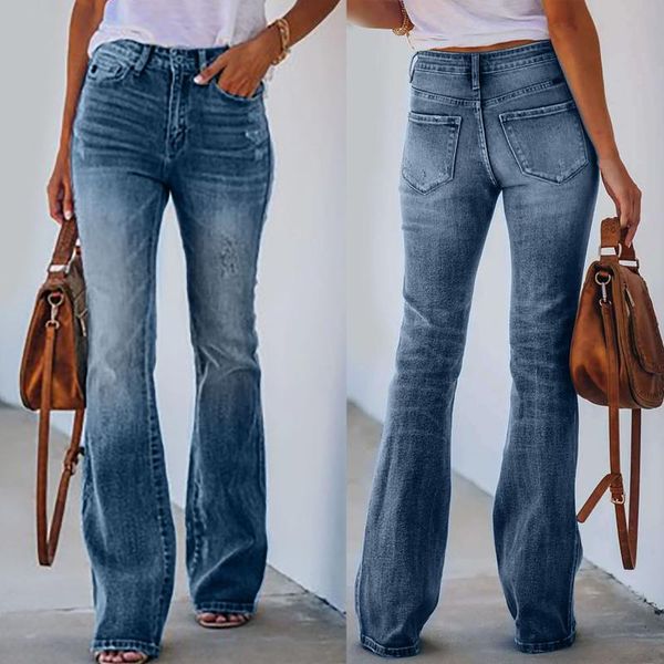 

fashion high waist denim trousers women casual ladies pocket jeans elastic everyday jeans#p2 women's pants & capris, Black;white