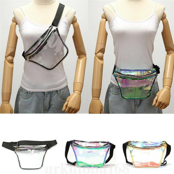 

fashion transparent fanny waist pack women chest bag purse clear laser bags