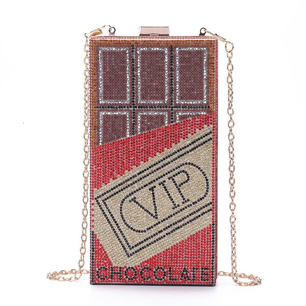 

fashion evening bag women's 2021 trend one shoulder messenger diamond inlaid vip chocolate handbag us dollar dinner