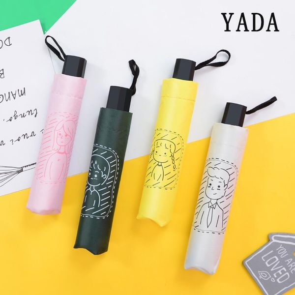 

umbrellas yada simple hand drawn portrait umbrella sunny rain uv cartoon paper plane for women windproof folding ys792
