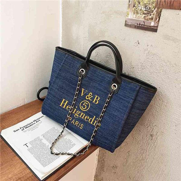 

bag new 2021 canvas hand fashion large single shoulder cowboy women's bag