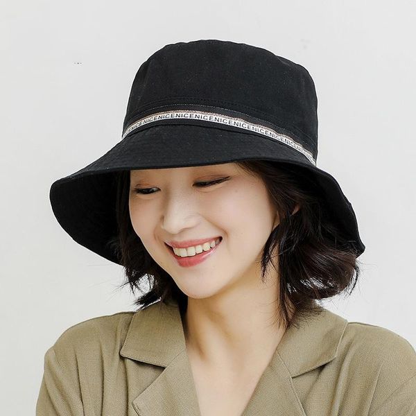 Capéu de patch de estilo japonês Chapéu de caçamba de verão Casual Sun Shade Fisherman for Women Wide Brim Hats