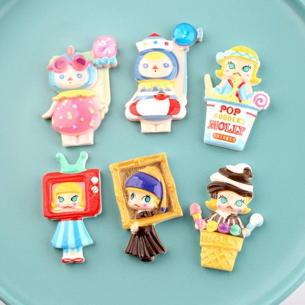 

charms colorful boy girl resin cabochons ornament accessories 5pcs/lot diy jewelry findings cameo beads embellishments decor, Bronze;silver