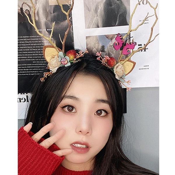 

hair clips & barrettes cute christmas antler headdress black hoop for women super fairy anti slip hairpin accessories 2021, Golden;silver