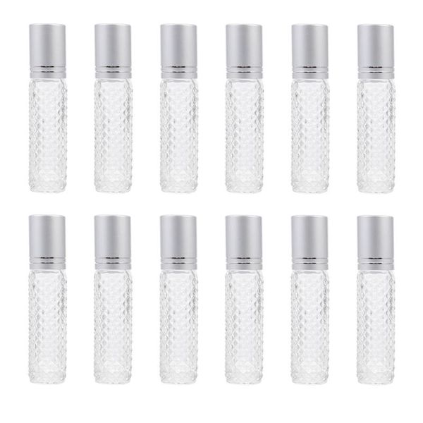 

storage bottles & jars 12pcs refillable essential oil roller bottle empty glass 10ml