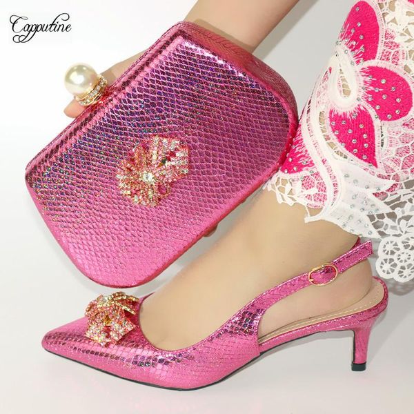 

dress shoes luxury fuchsia african high heel pointed toe and clutch handbag sets matching for evening vc888 height 6cm, Black