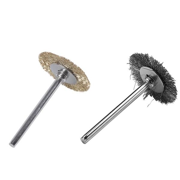 

pcs brass wire brush round disk cup 25mm for dremel & 45pcs steel wheel pen brushes set storage bags