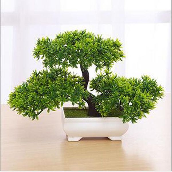 

5pcs/lot 5colorful platic artificial plant potted bonsai fake flower pine trees for wedding christmas home decoration decorative flowers & w
