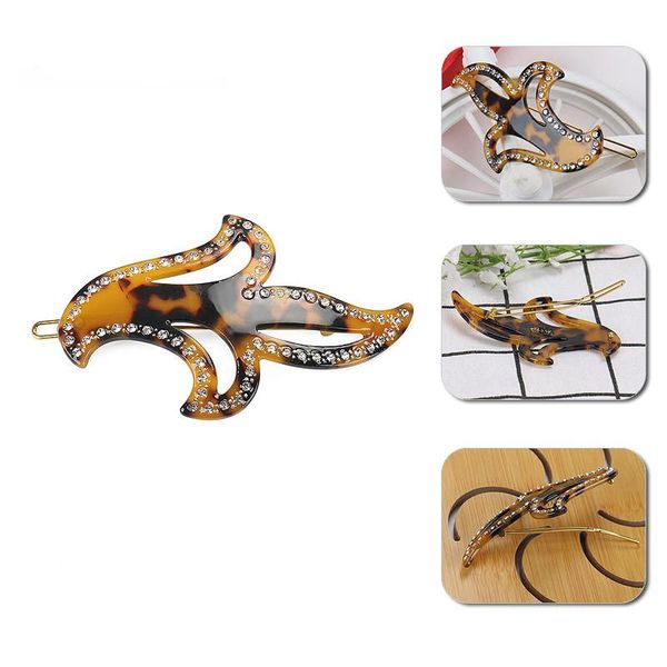 

hair clips & barrettes fashion hollow flower shape pin austria rhinestone acetate hairpin wholesale colorful clip for women, Golden;silver