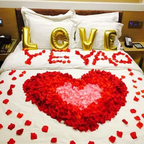 

decorative flowers & wreaths 100pcs/bag artificial rose petals romantic colorful silk valentine day wedding flower decoration