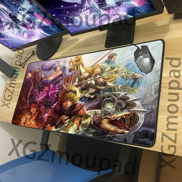 

mouse pads & wrist rests xgz watercolor style anime custom large gaming pad lock edge computer table mat rubber stripe non-slip 900x400/600x