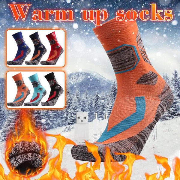 

winter skiing socks warm thick mountaineering men women on foot middle tube snow outdoor cycling calcetines sports, Black