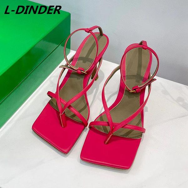 

sandals summer women's leather square toe stiletto split shoes formal banquet dress heels, Black