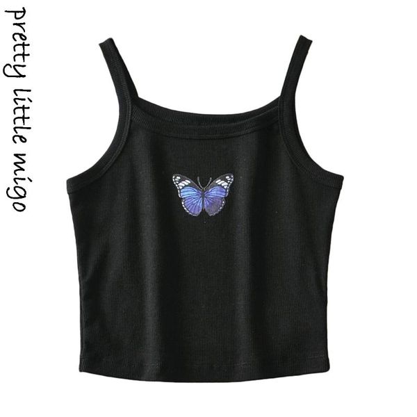 

women's tanks & camis 2021 fashion clothing butterfly print strap, White