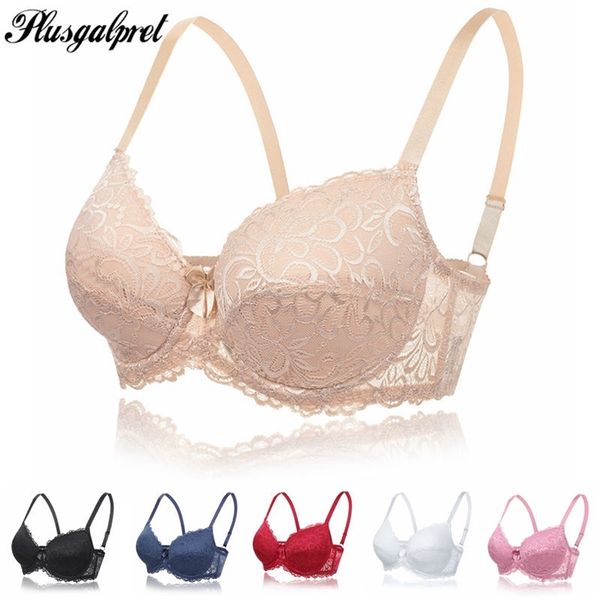 PlusGalpret Reggiseno da donna con ferretto a copertura totale senza schiuma Plus Size Reggiseno in pizzo floreale 34 36 38 40 42 44 C D DD E 211110