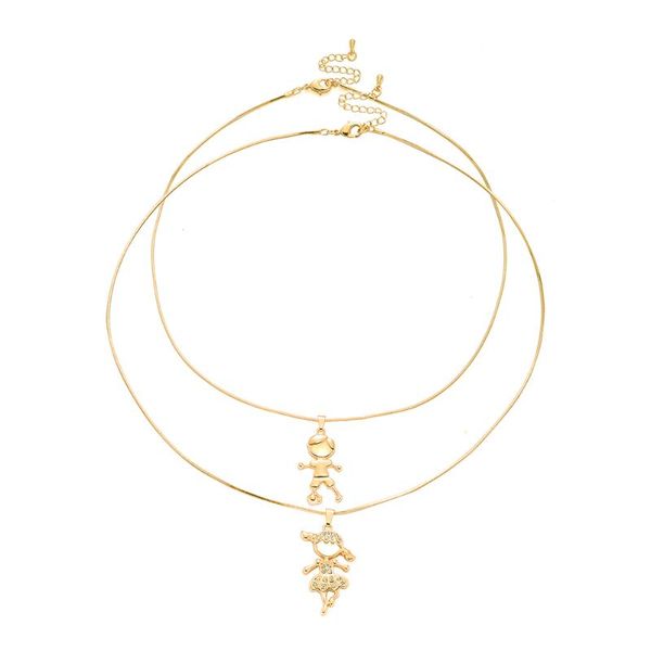 

pendant necklaces dance girl football boy necklace gold silver plated birthday gift clavicle bones 2 layered short chain choker