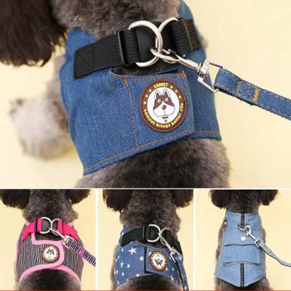 

dog collars & leashes medium-sized small vest chest strap four seasons universal cute harness no pull traction rope pet supplies