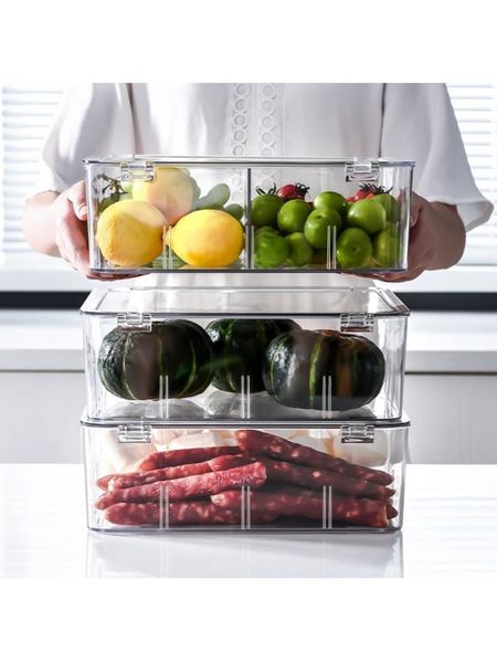 

storage bottles & jars refrigerator food container w/ lid kitchen separate organizer fresh box 53cb