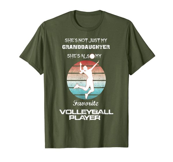 

she's not just my granddaughter volleyball player t-shirt, White;black