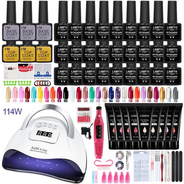 

nail art kits manicure set uv led dryer lamp electric drill machine .gel polishing tools soak off varnish gel polish kit
